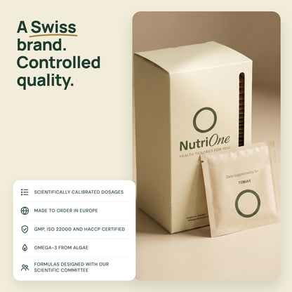 NutriOne, a Swiss brand: made to order in Europe, GMP, ISO 22000 and HACCP certified