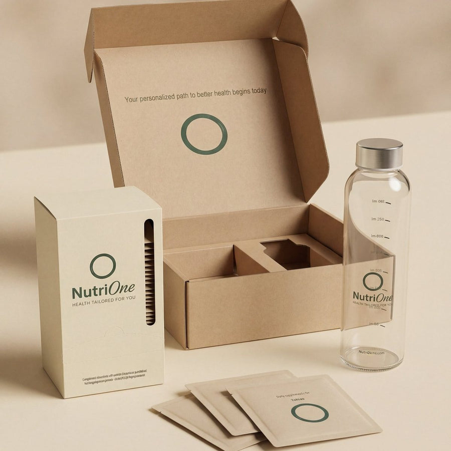 Box NutriOne de 30 sachets avec la Welcome Box et la gourde offertes avec l'abonnement
